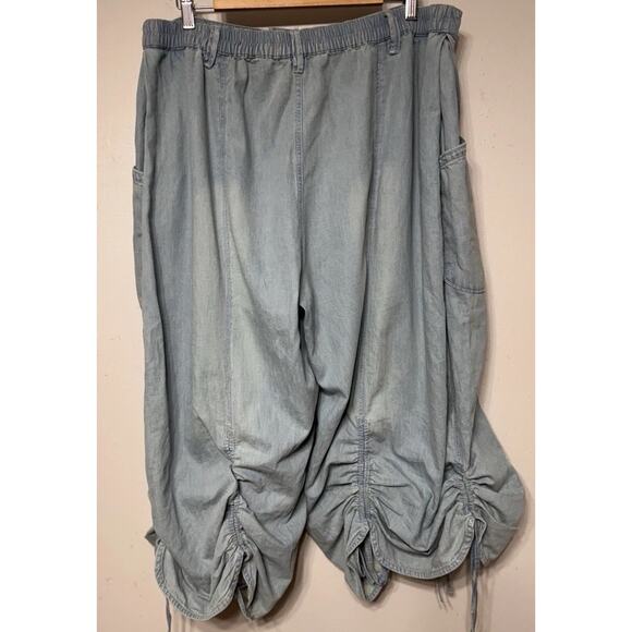 Free People Jeans Women’s Size Large Lily Fields Cinch Wide-Leg Zip Button - Picture 5 of 9